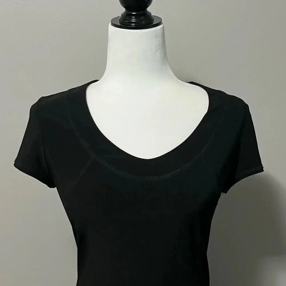 Joseph Ribkoff Short Sleeve Flared Skirt Stretch Black Dress - Picture 3 of 7